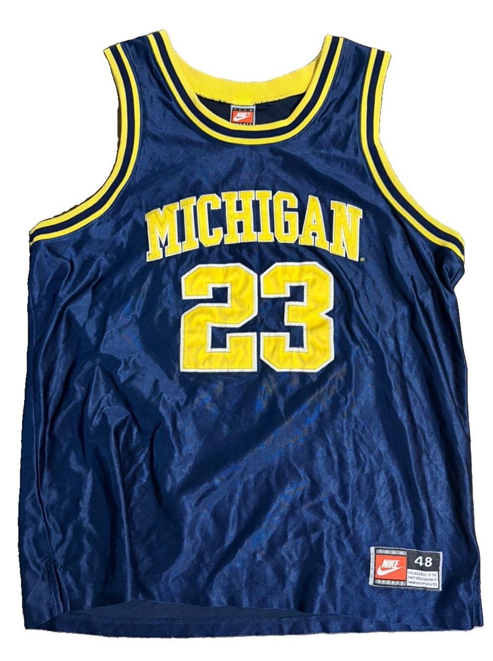 VINTAGE MICHIGAN WOLVERINES NCAA BASKETBALL JERSEY AUTHENTIC #23 NIKE TAYLOR 90s